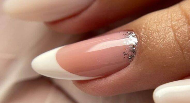 White french tip nail design