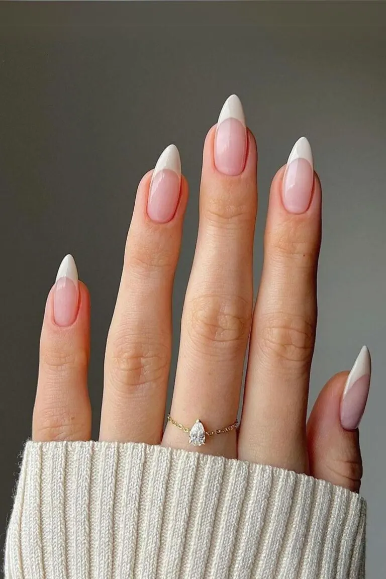 Creamy-french-tip-nails