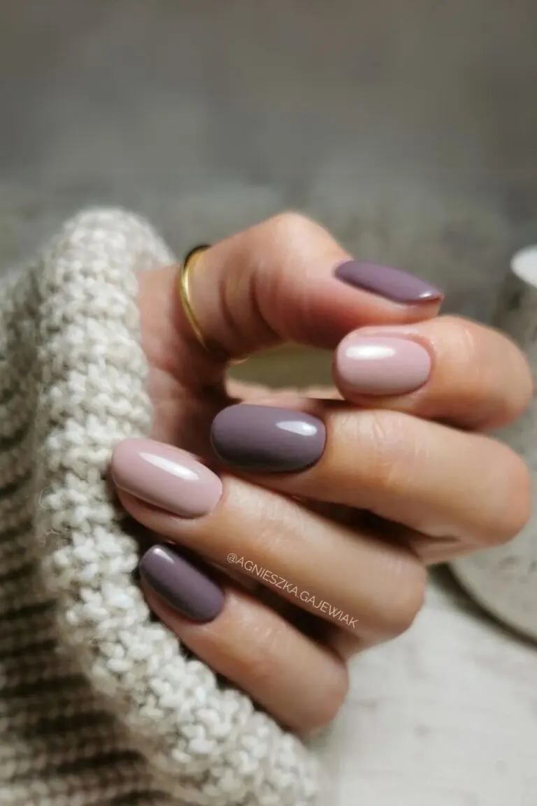 Dark-and-light-mauve-nails-