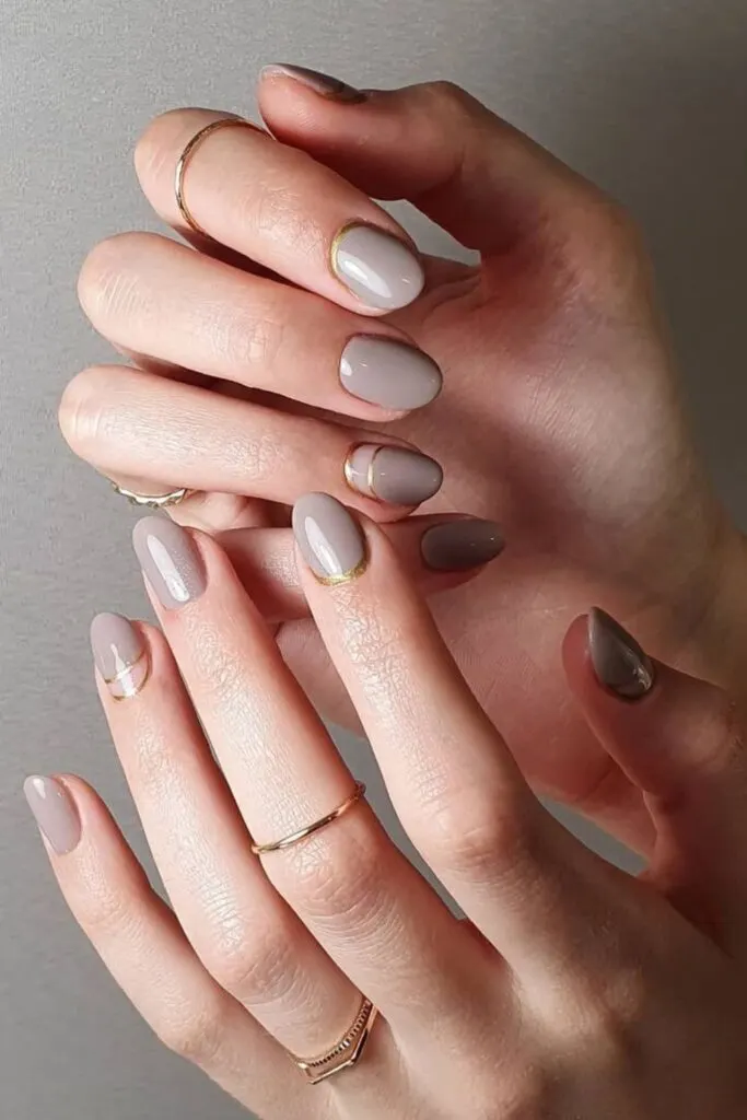 Gray Marble Nails