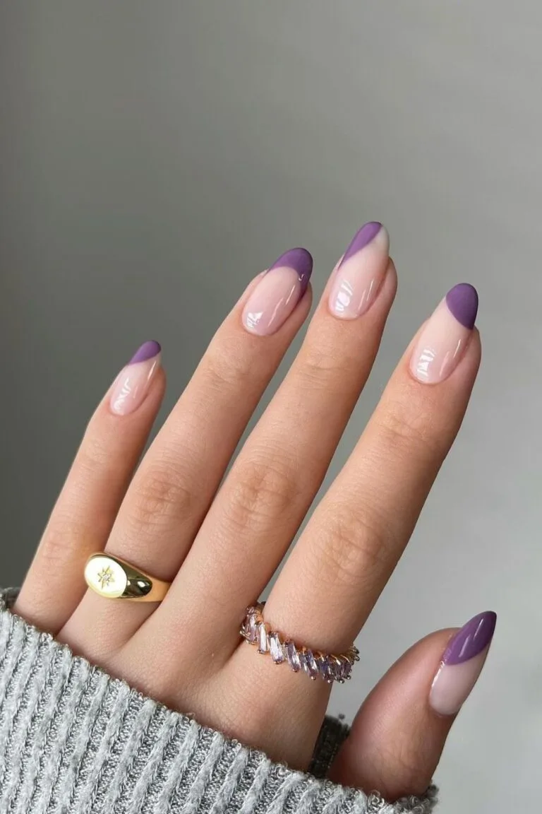 Purple-abstract-french-tip-nail