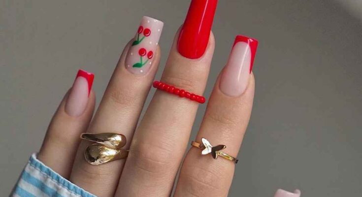cherry nail inspo