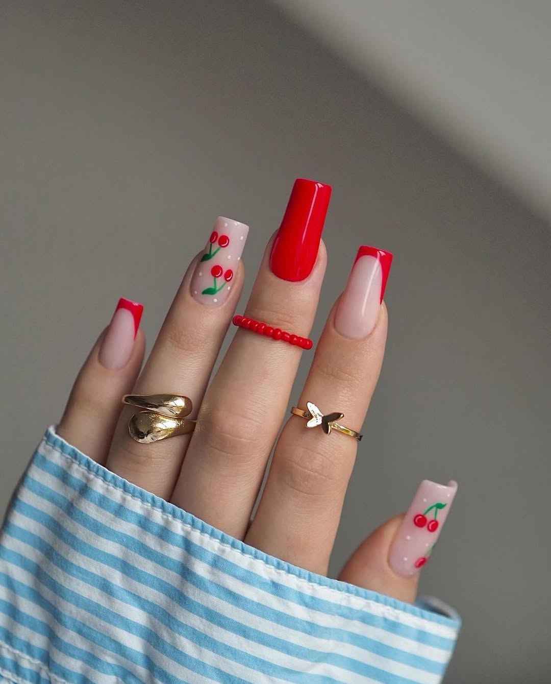 cherry nail inspo