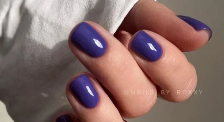 Glossy grape jelly nail color